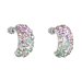 Stříbrné náušnice visací s krystaly Swarovski mix barev půlkruh 31164.3 Sakura