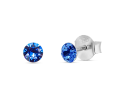 Náušnice modré sa Swarovski Elements Dotty Studs K1088PP31CB Capri Blue