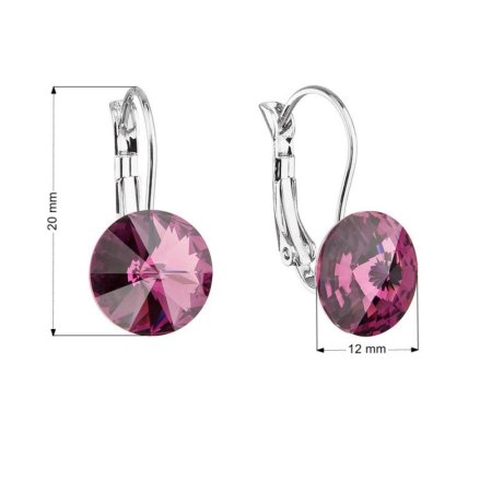 Náušnice Rivoli so Swarovski Elements Ametyst 12 mm