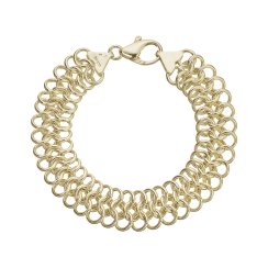 Propletený náramek z pozlaceného stříbra 73063