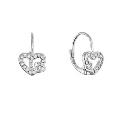 Stříbrné náušnice propletená srdíčka 11718.1