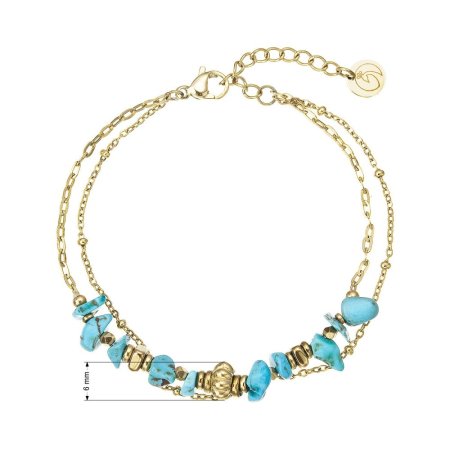 Náramek ocelový s modrým tyrkysem 43104.3