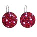 Strieborné náušnice visiace s kryštálmi Swarovski červenej okrúhle 31161.3 Cherry