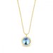 Náhrdelník modrý stříbrný pozlacený se Swarovski Elements Birthday Stone NBG1122SS29AQ Aqua - Březen