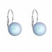 Stříbrné náušnice visací se světle modrou matnou Swarovski perlou 31143.3 Light Blue