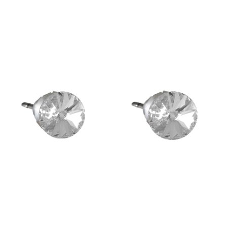 Náušnice biele so Swarovski Elements bodka Krystal 5 mm