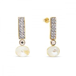 Náušnice béžové sa Swarovski Elements Lingo KGFM4122CLGD Light Grey DELI