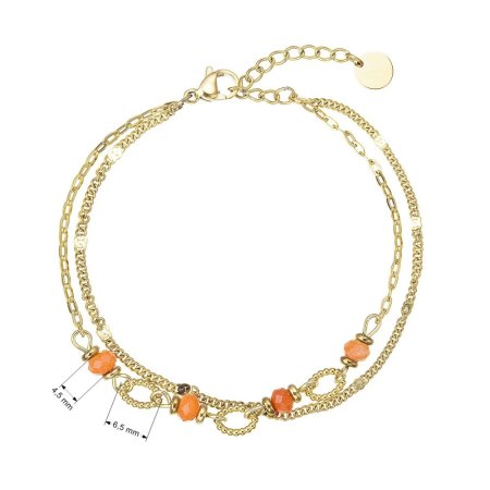 Náramek ocelový s červeným achátem 43064.3