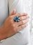 Stříbrný prsten s krystaly Swarovski modrá kytička 35012.5 Bermuda Blue