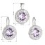 Sada šperkov s kryštálmi Swarovski náušnice a prívesok fialovej okrúhle 39107.3 Violet