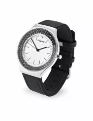Dámské černé hodinky Centella se Swarovski Elements ZN40CZJ
