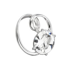 Strieborný prívesok s kryštálom Swarovski biely ovál 34228.1 Krystal