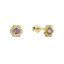 Pozlacené stříbrné náušnice kytičky s fialovým zirkonem 11702.3 amethyst