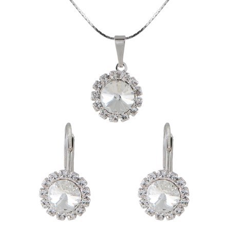Souprava se Swarovski Elements kolečko Krystal 13 mm
