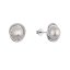 Stříbrné náušnice pecky s bílou říční perlou a zirkony kulaté 21113.1
