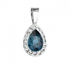 Stříbrný přívěsek s krystaly Swarovski modrá slza 34252.3 Montana