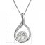 Strieborný náhrdelník so Swarovski kryštálmi biela kvapka 32075.1 Krystal