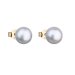 Zlaté 14 karátové náušnice pecky s šedou říční perlou 921042.3 Grey