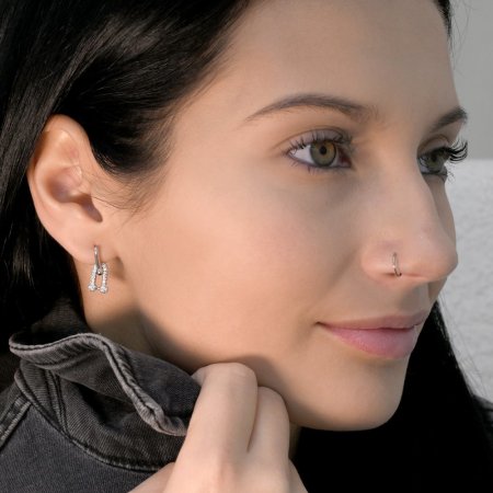 Stříbrné náušnice elegantní uzle se zirkony 11660.1