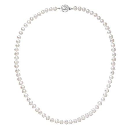 Perlový náhrdelník z riečnych perál so zapínaním z bieleho 14 karátového zlata 822001.1/9270B biely