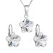 Sada šperků s krystaly Swarovski náušnice, řetízek a přívěsek bílá kytička 39143.1 Krystal