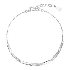 Strieborný náramok obdĺžniky a zirkóny 13080.1 crystal