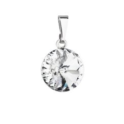 Prívesok bižutérie s krištáľom Preciosa biely okrúhly 54043.1 Kryštál