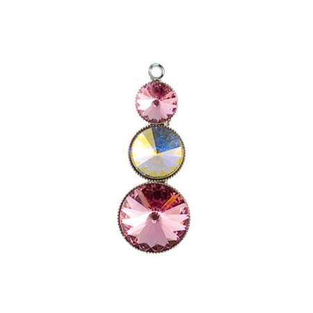 Přívěsek Rivoli se Swarovski Elements s třemi křišťály Light Rose