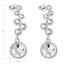 Strieborné náušnice visiace s kryštálmi Swarovski biele okrúhle 31265.1 Kryštál