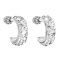 Strieborné náušnice kruhy s kryštálmi Swarovski biele polkruh 31118.1 Krystal