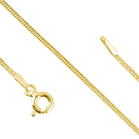 Pozlacený stříbrný řetízek plochý délka 45 cm 30015