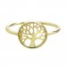 Strieborný prsteň s motívom stromu života v zlatej farbe