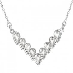 Strieborný náhrdelník s kryštálmi Swarovski biely 32067.1 Krystal