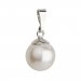 Strieborný prívesok s bielou okrúhlou perlou z krištáľu Preciosa 34150.1