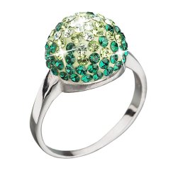 Prsteň so Swarovski Elements gulička 35013.3 Emerald 12 mm