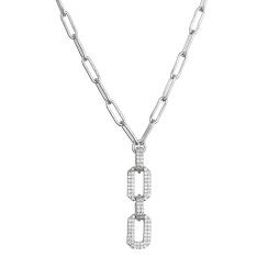 Strieborný náhrdelník očka so zirkónmi 12141.1