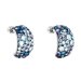 Stříbrné náušnice visací s krystaly Swarovski modré půlkruh 31164.3 Blue Style
