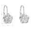 Stříbrné náušnice visací se zirkonem bílá kytička 11186.1