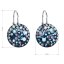 Strieborné náušnice visiace s kryštálmi Swarovski modré okrúhle 31176.3 Blue Style