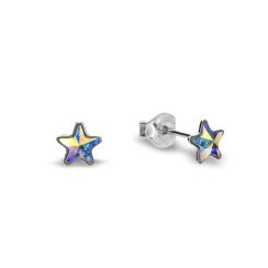 Náušnice dúhové so Swarovski Elements Astral Star K28165AB AB