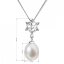 Perlový náhrdelník s řetízkem z pravých říčních perel bílý 22010.1