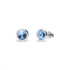 Náušnice modré sa Swarovski Elements Tiny Bonbon Studs KR1122SS29LS Light Sapphire 6 mm