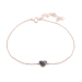 Náramek černý se Swarovski Elements Srdce Hematite