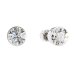 Stříbrné náušnice pecka s křišťály Preciosa bílé kulaté 31113.1 Krystal