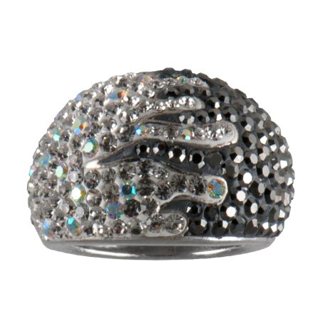 Prsteň so Swarovski Elements Kryštál + AB + Hematite