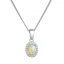 Strieborný náhrdelník luxusný s pravým opálom biely 12085.3 opál