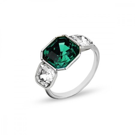 Prsteň zelený sa Swarovski Elements Imperial Trio P44803EMC Emerald