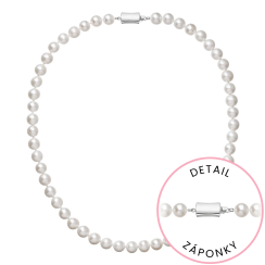 Perlový náhrdelník z riečnych perál so zapínaním z bieleho 14 karátového zlata 822003.1/9267B biely