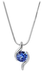 Náhrdelník so Swarovski Elements tmavo modrá vlnka Sapphire