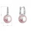 Stříbrné náušnice visací se Swarovski růžovou perlou a krystaly 31301.3 Rosaline